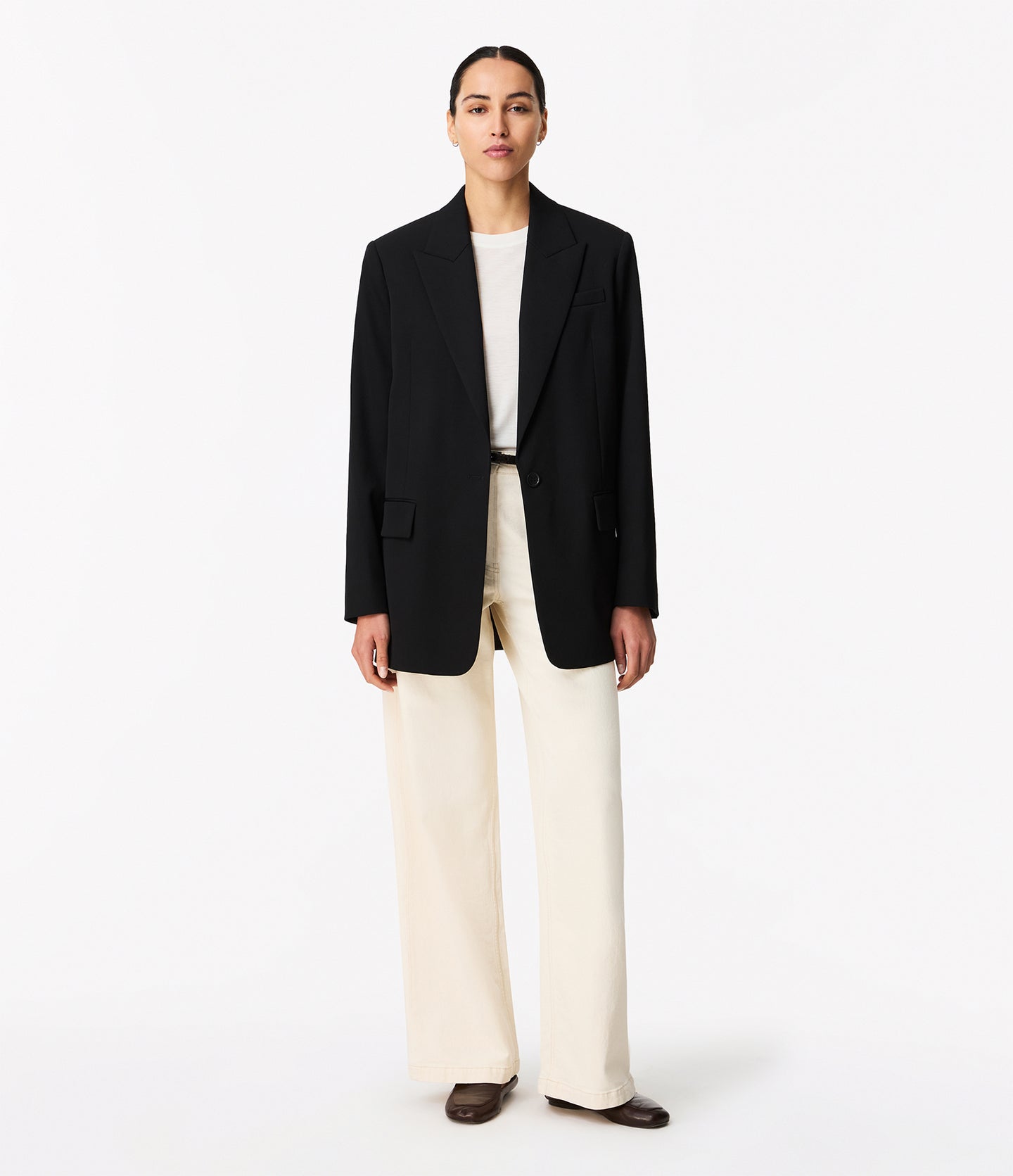 Wool Tailored Jacket | Black in black