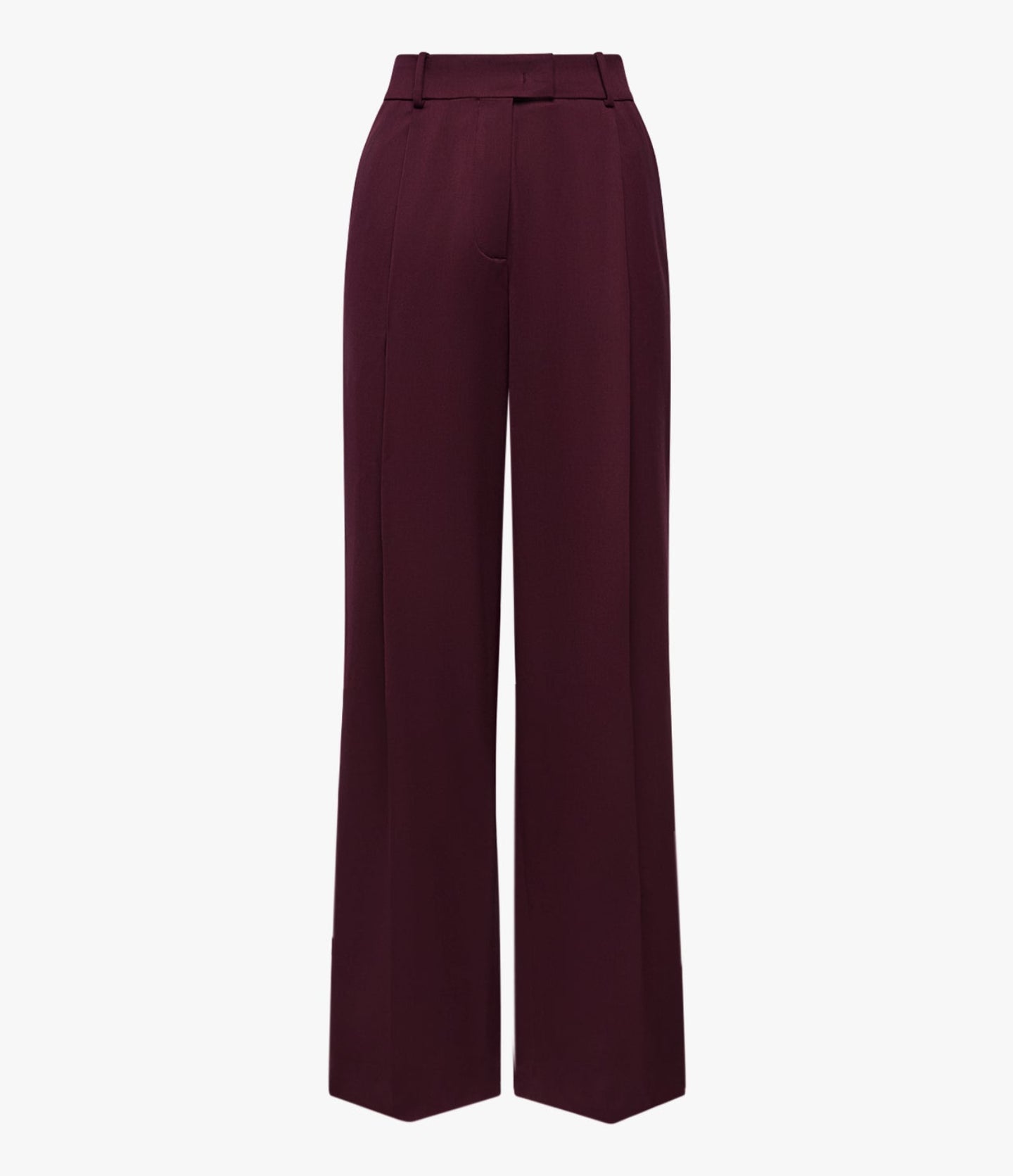Another Tomorrow Relaxed Wide Leg Pant in Plum – Wool Women's Trousers