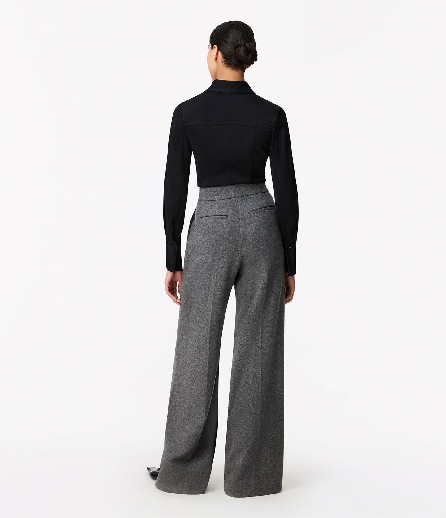 Bias Seamed Shirt | Black in black