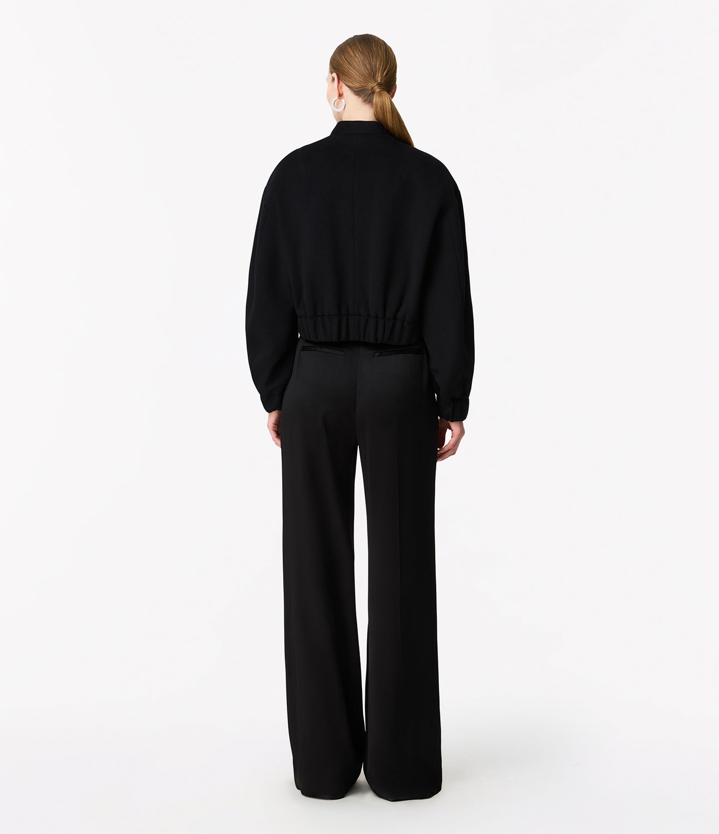 Another Tomorrow Wool Bomber Jacket in Black – Wool Women's Outerwear