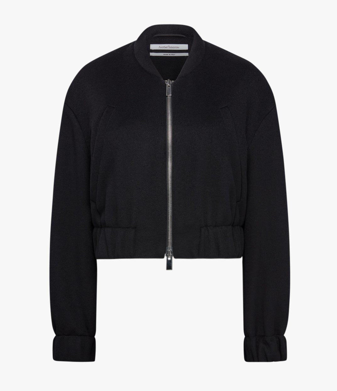 Another Tomorrow Wool Bomber Jacket in Black – Wool Women's Outerwear