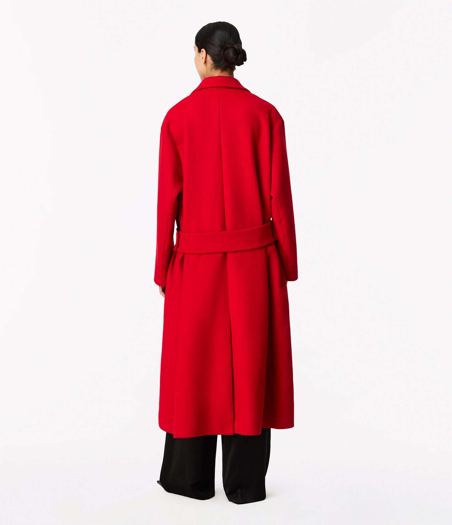 Another Tomorrow Cashmere Wrap Coat in Scarlet – Wool Women's Outerwear