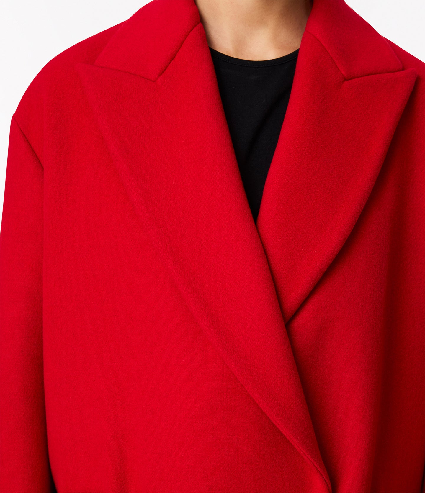 Another Tomorrow Cashmere Wrap Coat in Scarlet – Wool Women's Outerwear