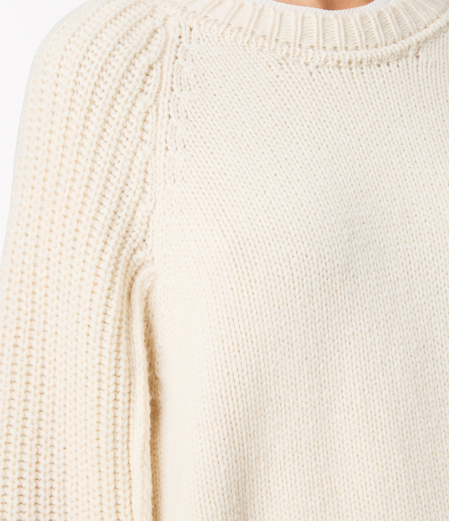 Another Tomorrow Cashmere Oversized Crewneck in Ivory – Cashmere Women's Knitwear