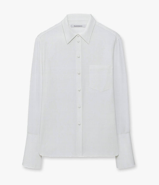 Another Tomorrow Silk Men's Shirt in Off White – Silk
