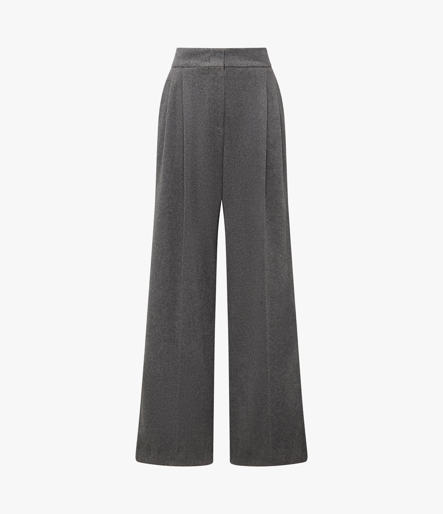 Another Tomorrow Cashmere Pleated Trouser in Medium Melange Grey – Cashmere Women's Trousers