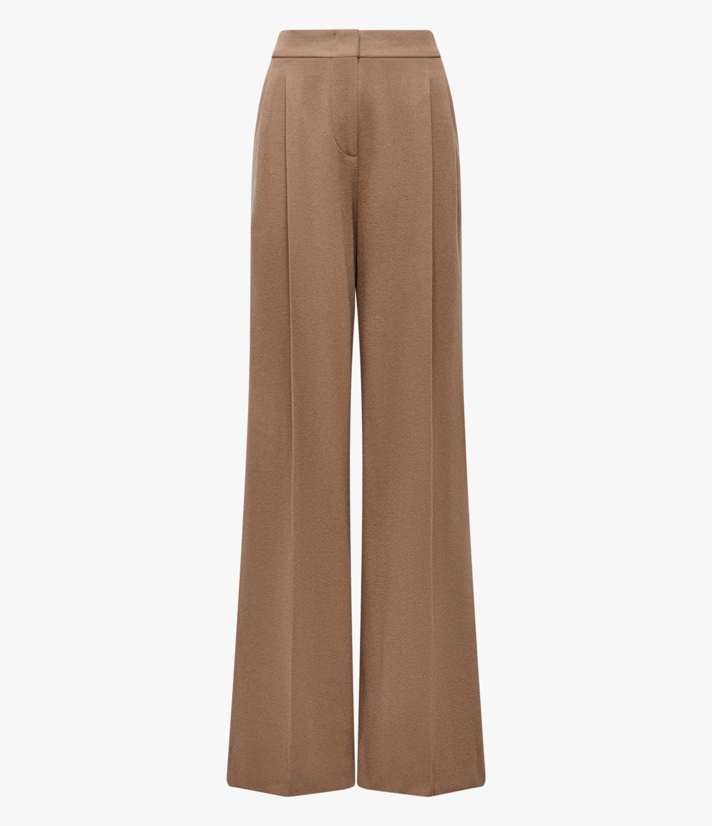Another Tomorrow Cashmere Pleated Trouser in Camel – Cashmere Women's Trousers