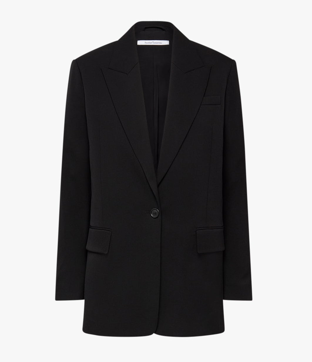 Wool Tailored Jacket | Black in black