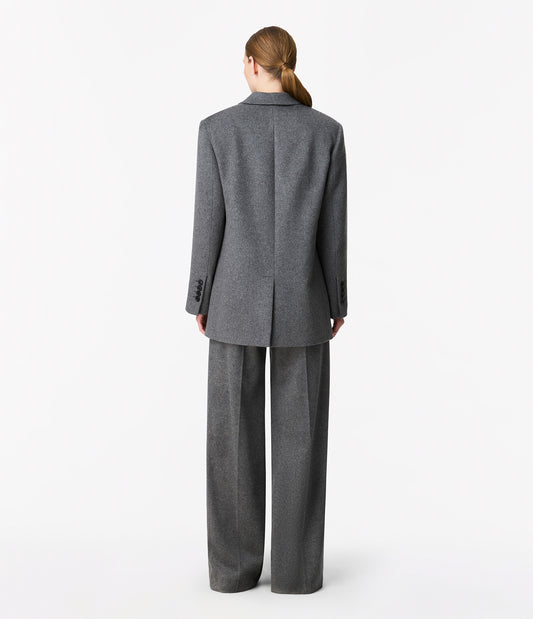 Another Tomorrow Tailored Cashmere Jacket in Medium Melange Grey – Cashmere Women's Jacket