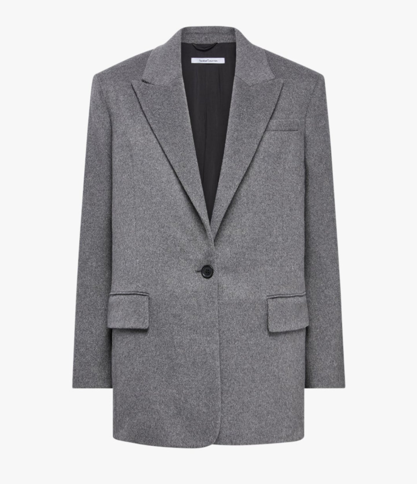 Another Tomorrow Tailored Cashmere Jacket in Medium Melange Grey – Cashmere Women's Jacket