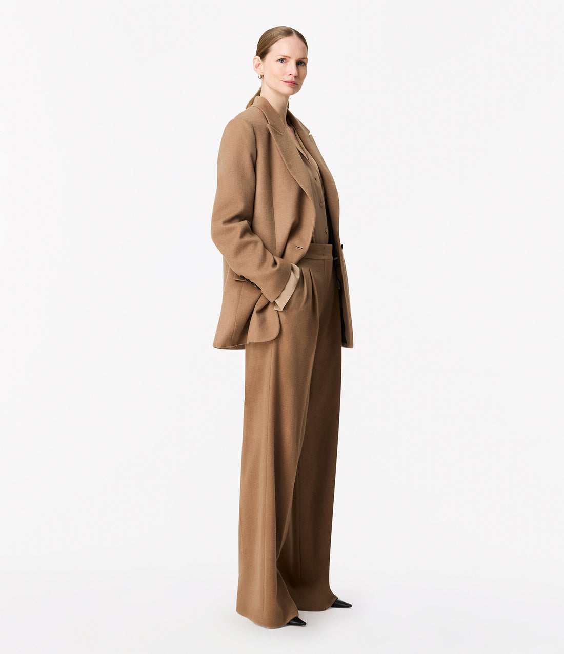 Tailored Cashmere Jacket | Camel image 2