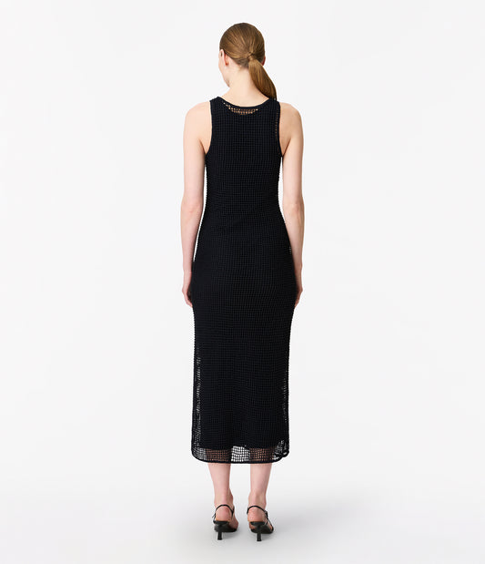 Another Tomorrow Beaded Dress in Indigo – Viscose Women's Dress