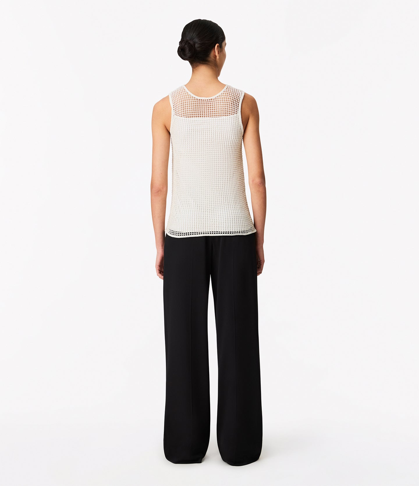 Another Tomorrow Beaded Shell in Cream – Viscose Women's Top