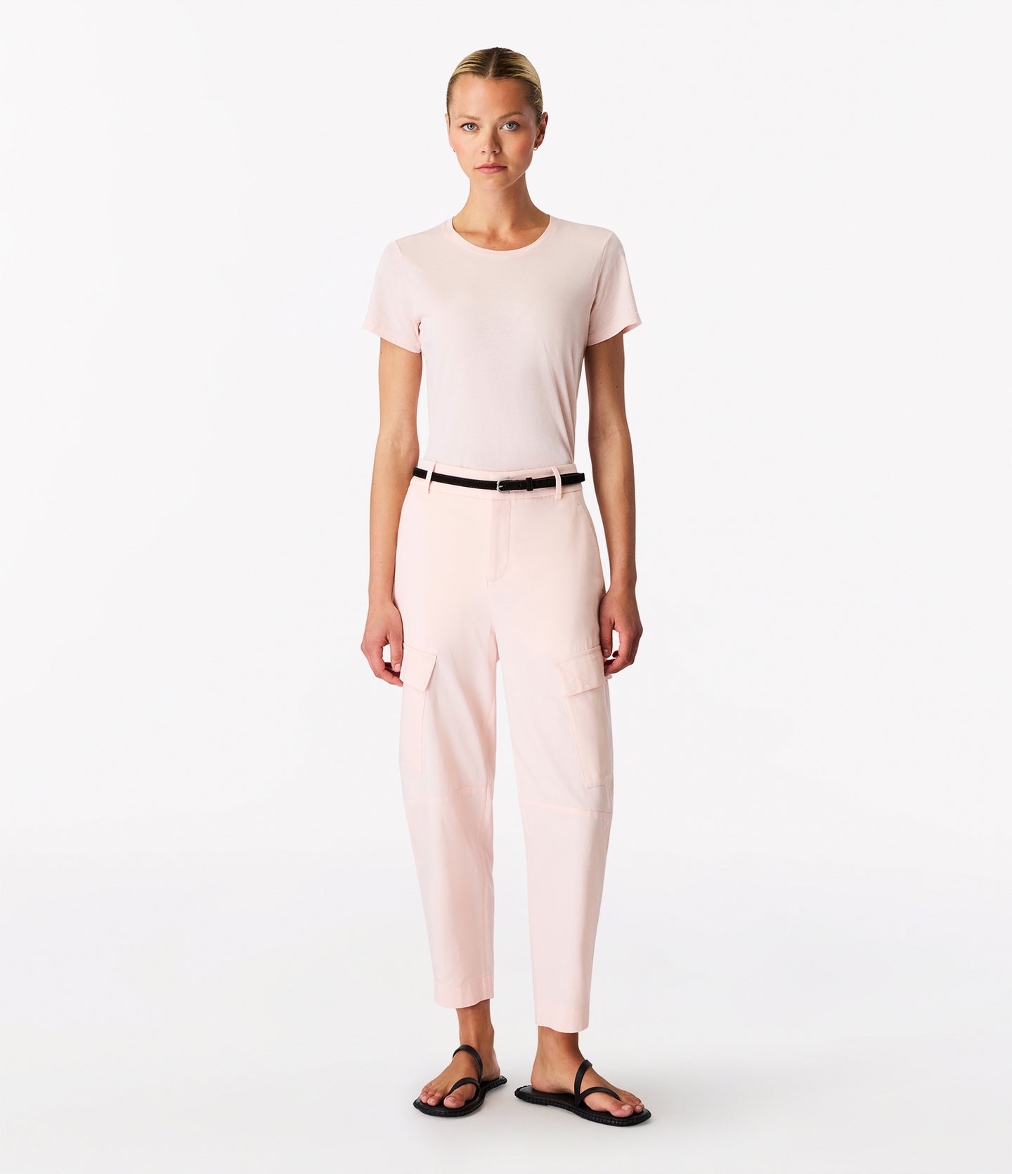 Another Tomorrow Curved Cargo Pant in Quartz – Cotton Women's Trousers