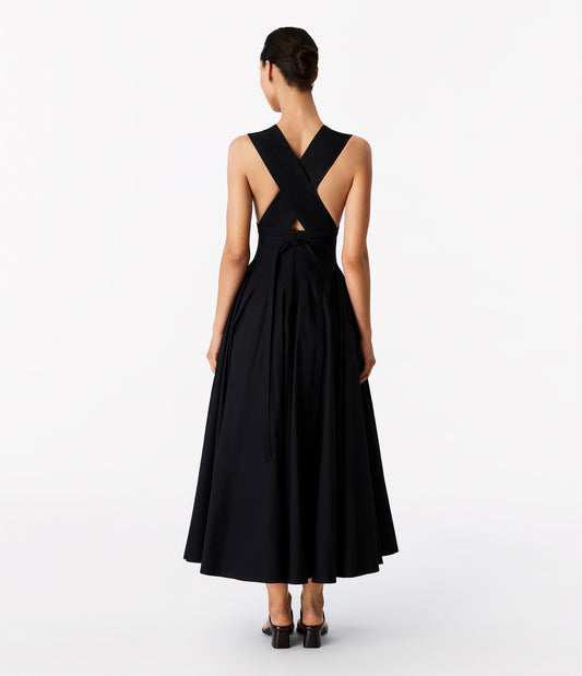 Another Tomorrow Cutout Circle Dress in Black – Cotton Women's Dress