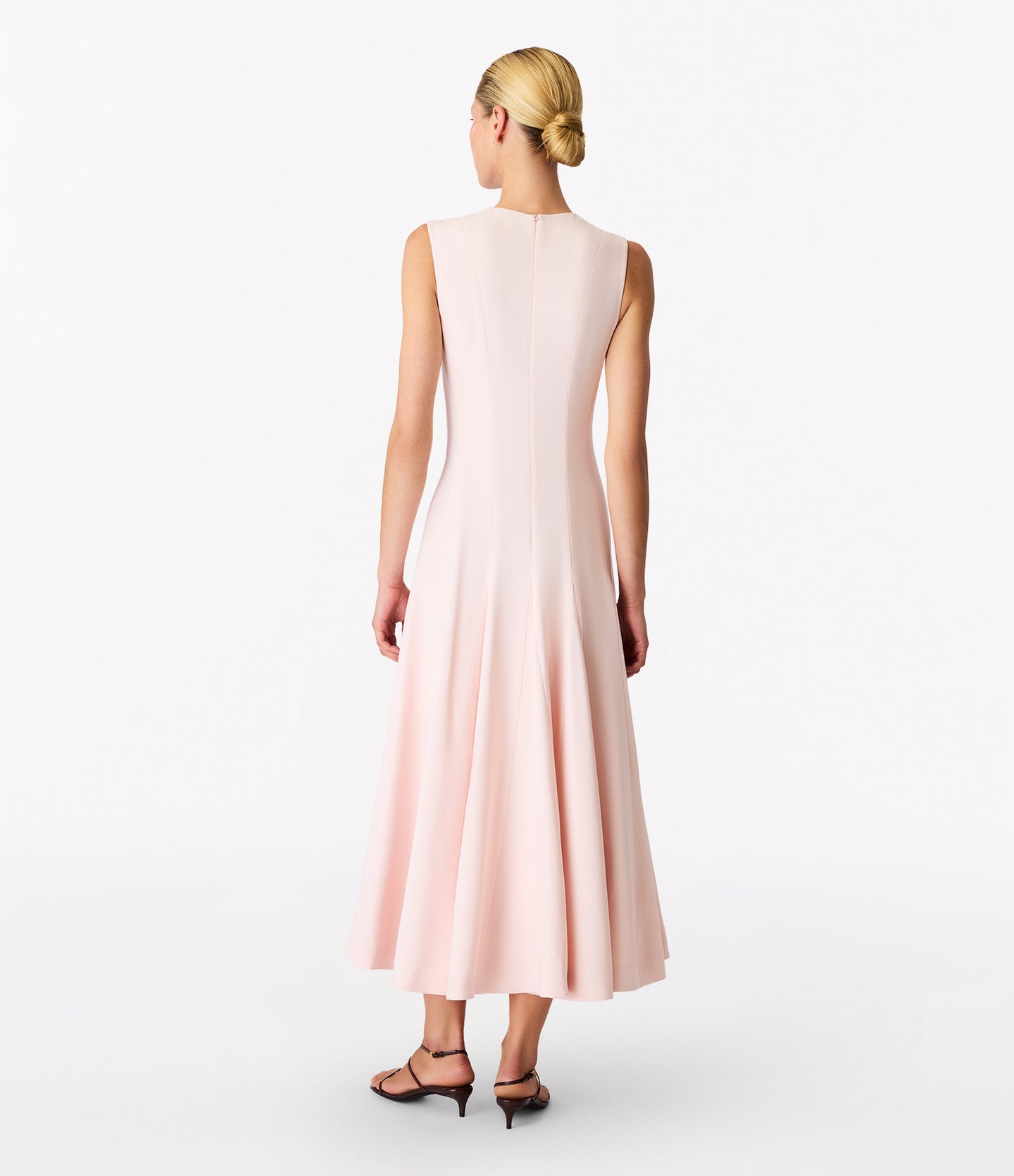Another Tomorrow Panelled Flare Dress in Quartz – Crêpe Women's Dress