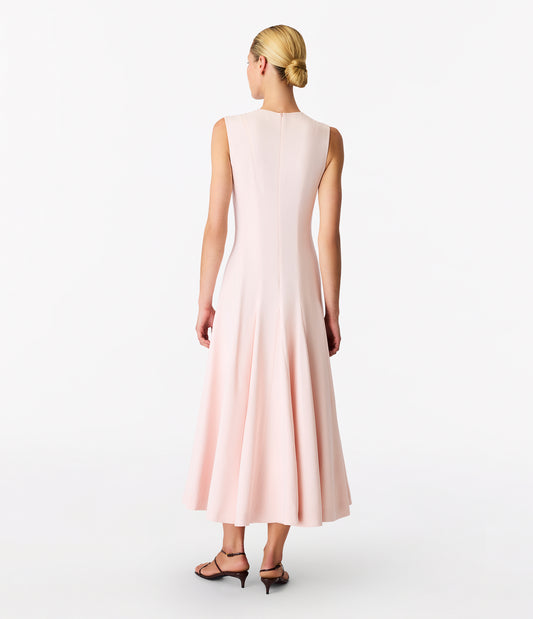 Another Tomorrow Panelled Flare Dress in Quartz – Crêpe Women's Dress