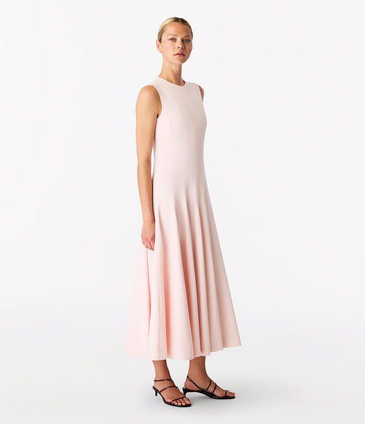 Another Tomorrow Panelled Flare Dress in Quartz – Crêpe Women's Dress