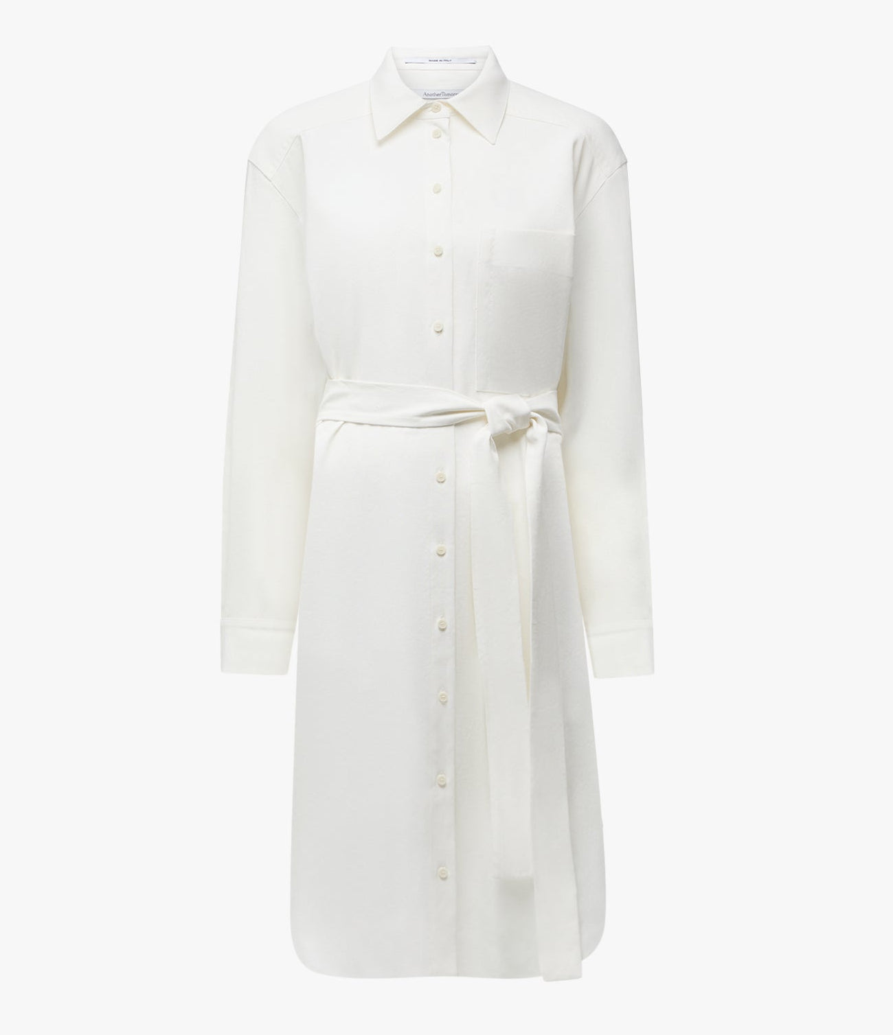 Another Tomorrow Pleat Back Shirt Dress in Off White – Viscose Women's Dress