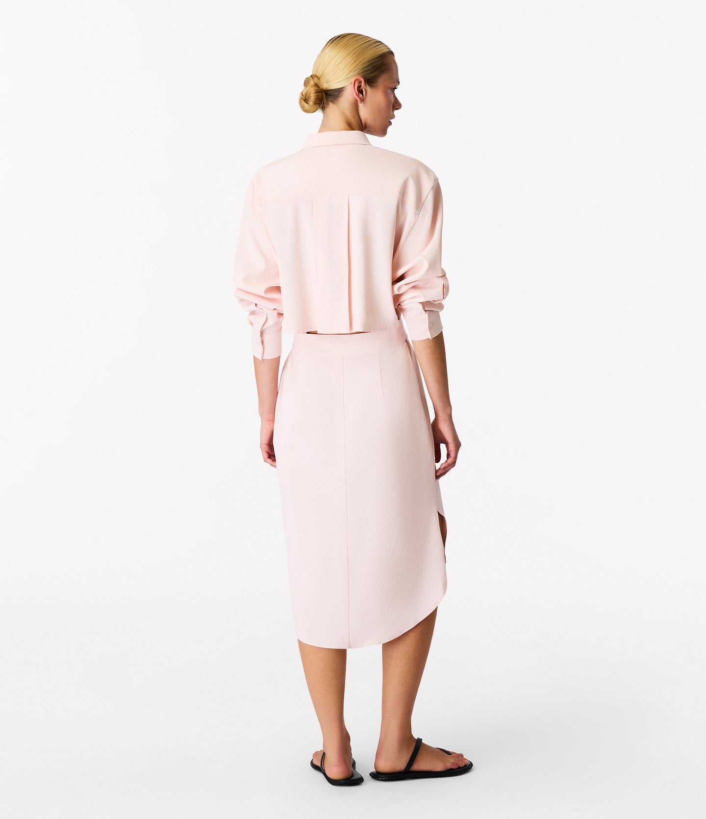 Another Tomorrow Pleat Back Shirt Dress in Quartz – Viscose Women's Dress