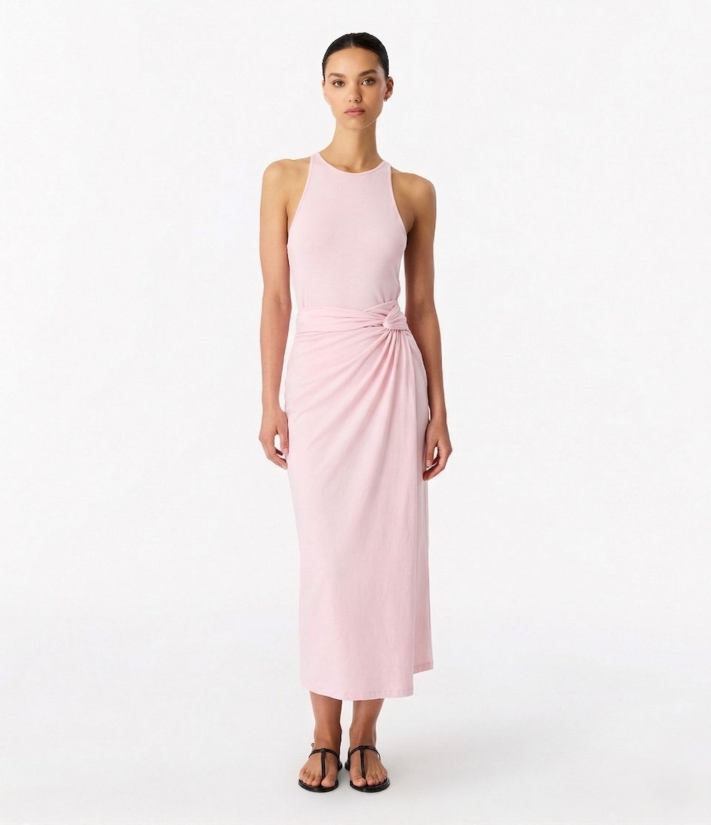Another Tomorrow Sarong Tie Dress in Quartz – Cotton Women's Dress
