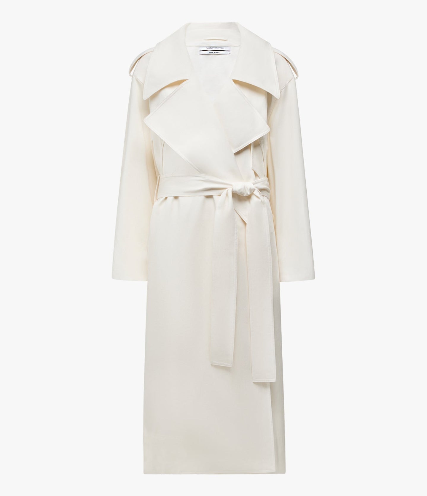 Another Tomorrow Soft Trench in Off White – Cotton Women's Outerwear