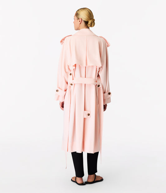 Another Tomorrow Soft Trench in Quartz – Cotton Women's Outerwear