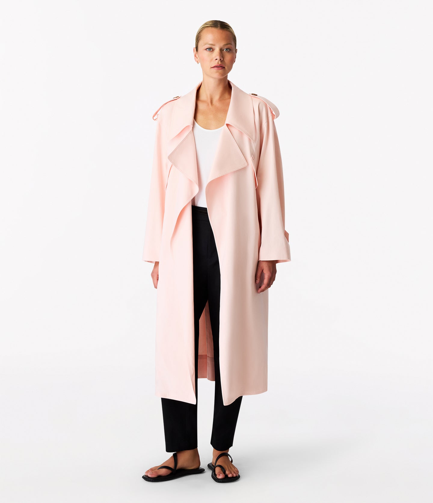 Another Tomorrow Soft Trench in Quartz – Cotton Women's Outerwear