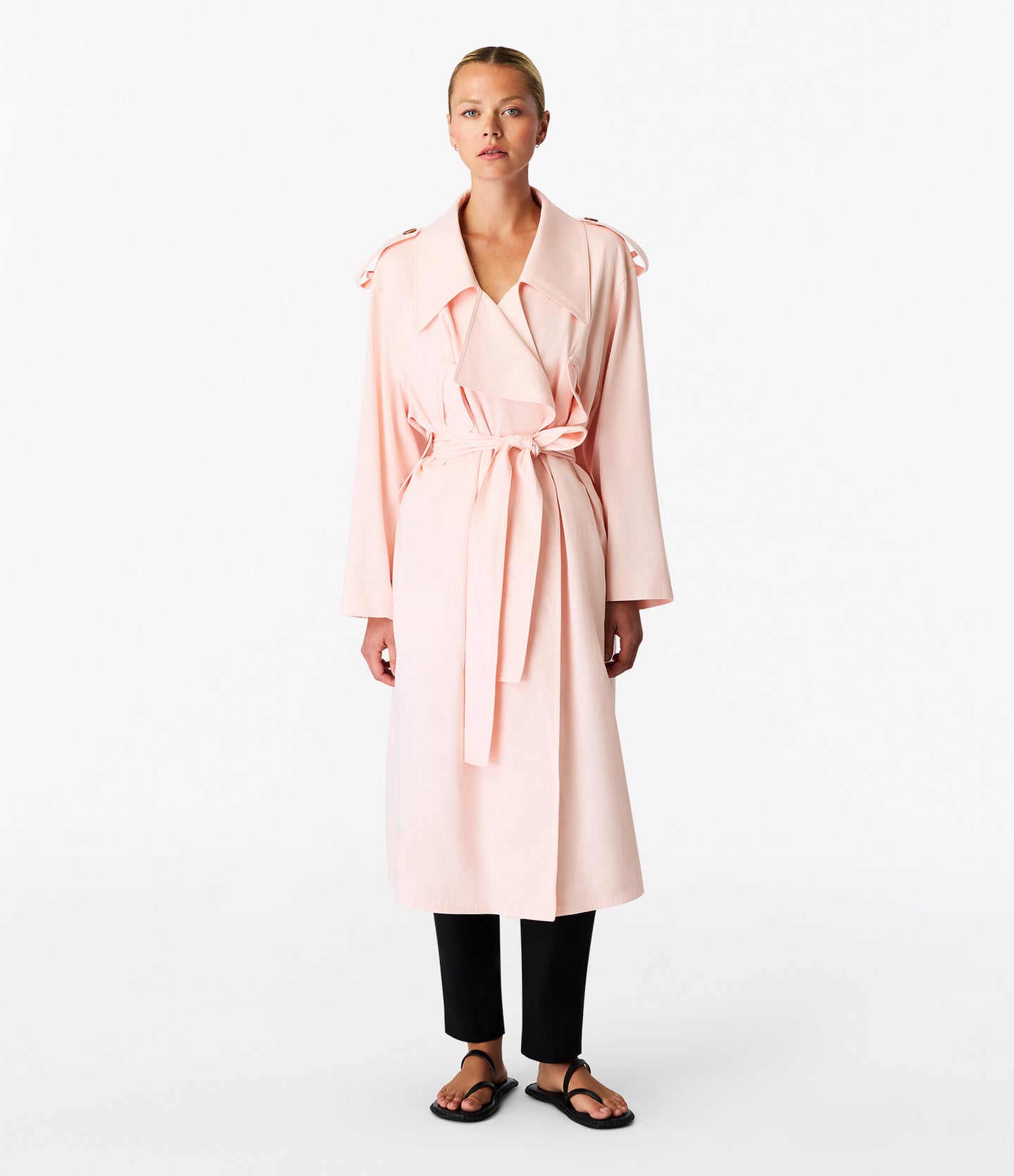 Another Tomorrow Soft Trench in Quartz – Cotton Women's Outerwear