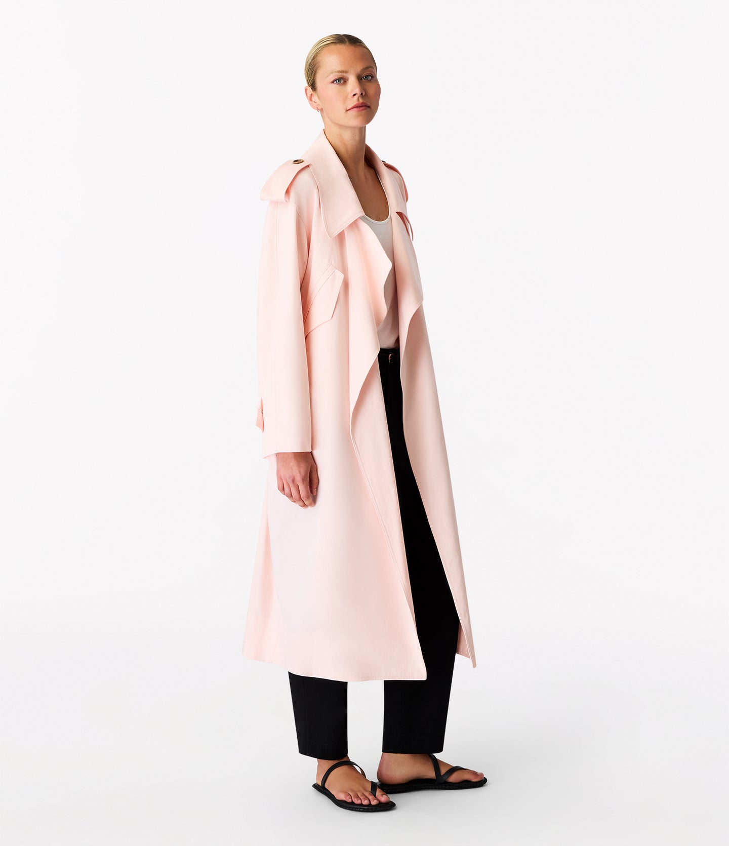 Another Tomorrow Soft Trench in Quartz – Cotton Women's Outerwear