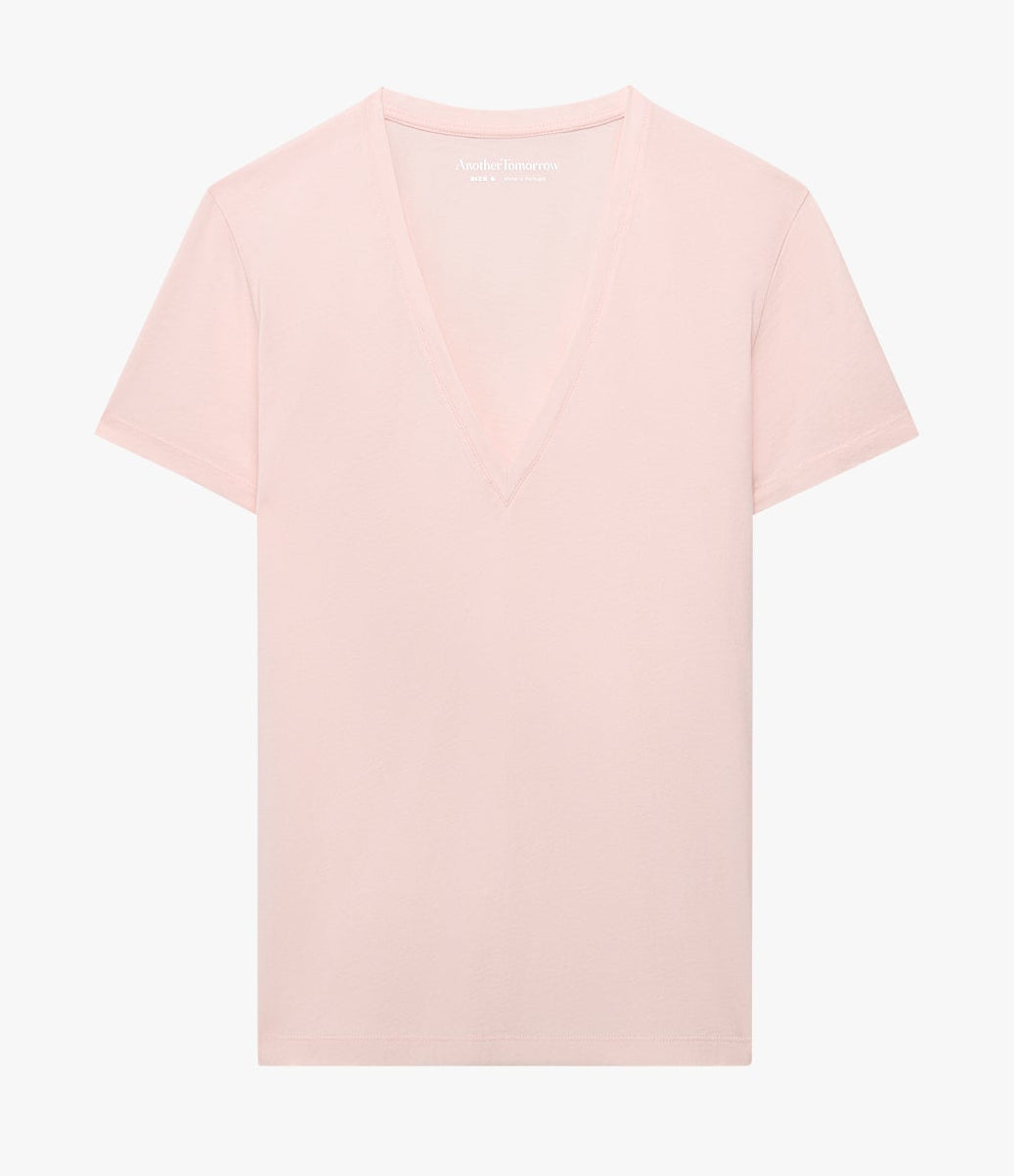 Another Tomorrow V-Neck Tee in Quartz – Cotton Women's Top
