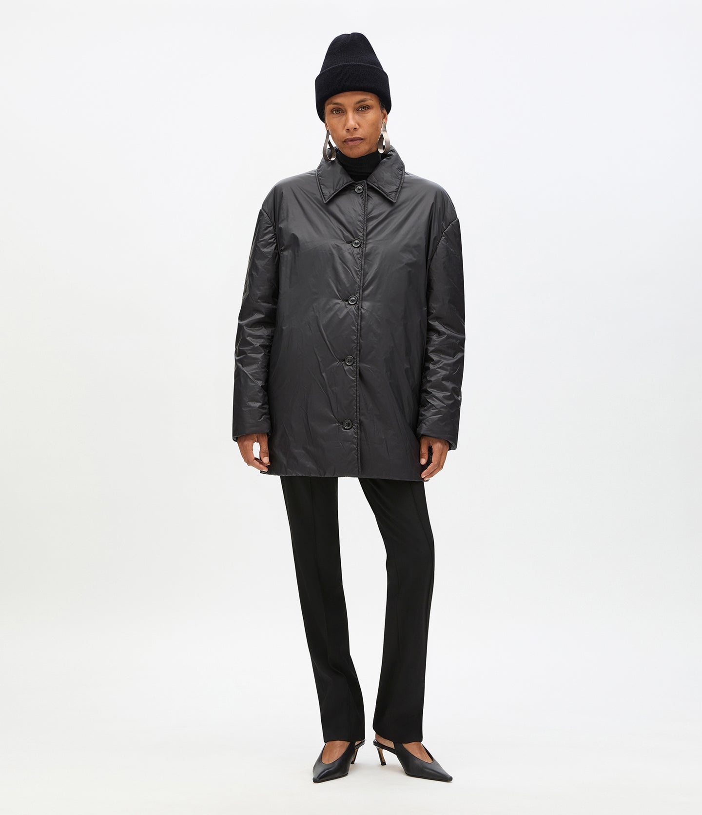 Another Tomorrow Cashmere Beanie in Black – Cashmere