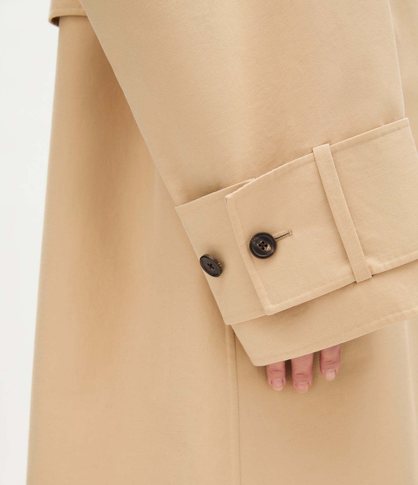 Another Tomorrow Double Face Balmacaan in Khaki – Cotton Women's Outerwear