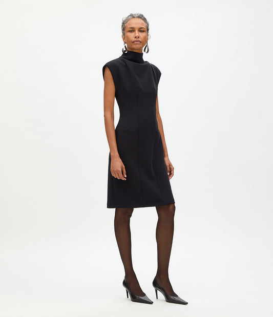 Another Tomorrow Double Face Cowl Dress in Black – Wool Women's Dress