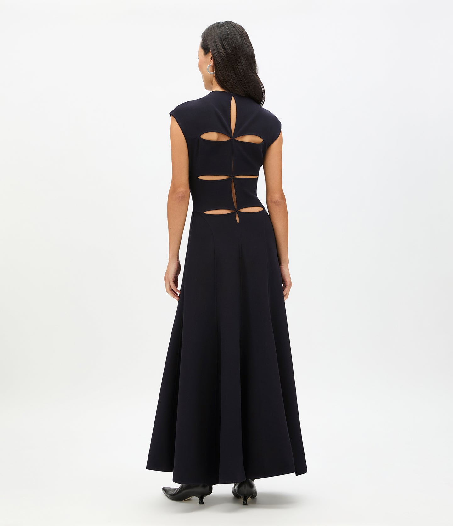 Another Tomorrow Double Face Cutout Dress in Black – Wool Women's Dress