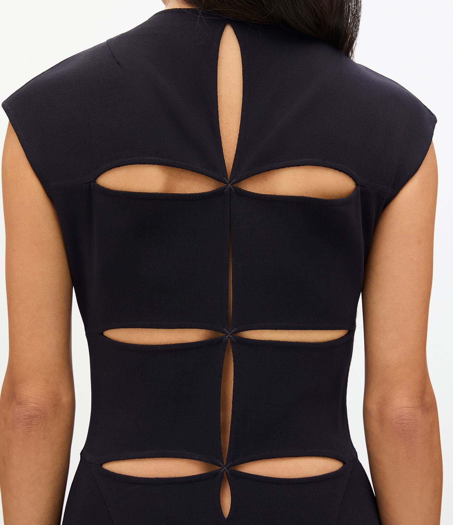 Another Tomorrow Double Face Cutout Dress in Black – Wool Women's Dress