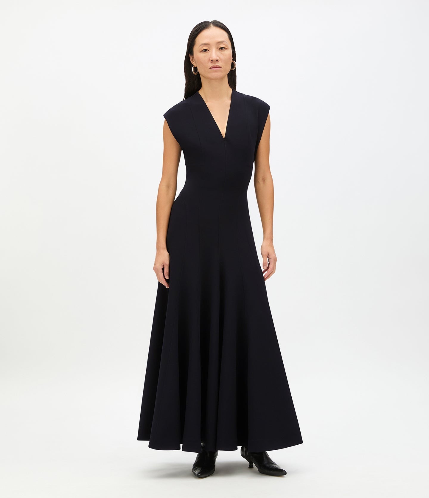 Another Tomorrow Double Face Cutout Dress in Black – Wool Women's Dress