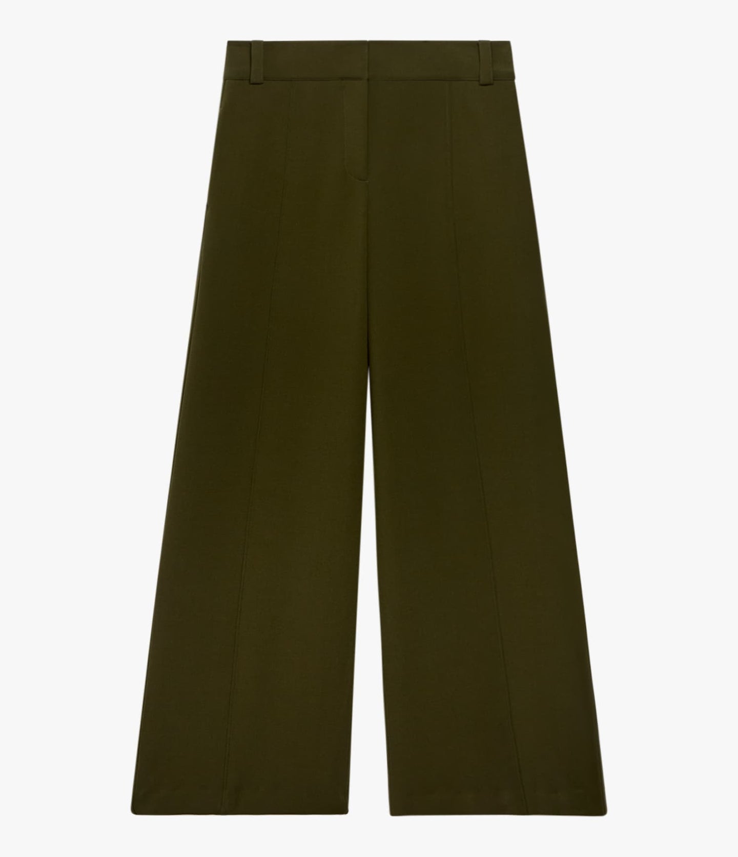 Another Tomorrow Double Face High Waist Pant in Moss – Wool Women's Trousers