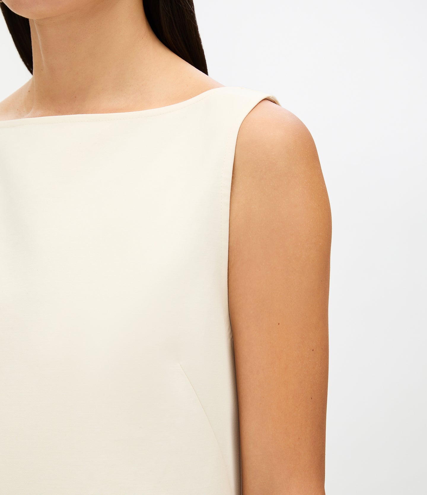 Another Tomorrow Double Face Sheath Dress in Cream – Cotton Women's Dress