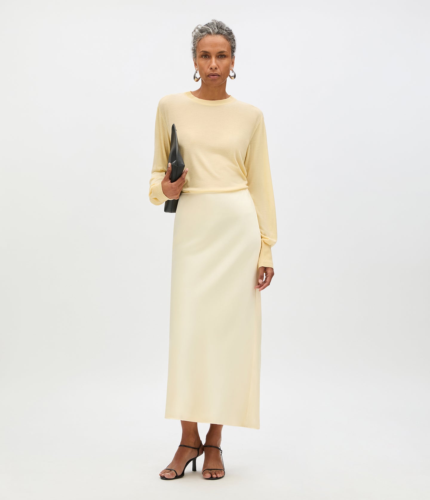 Another Tomorrow Satin Skirt in Butter – Satin Women's Skirt