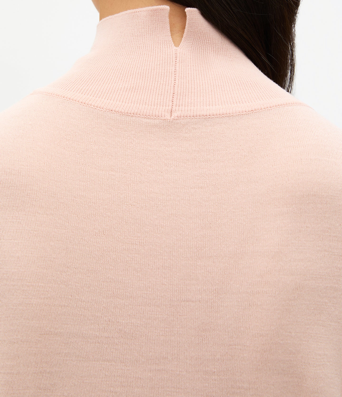 Another Tomorrow Featherweight Turtleneck in Lotus Pink – Wool Women's Knitwear