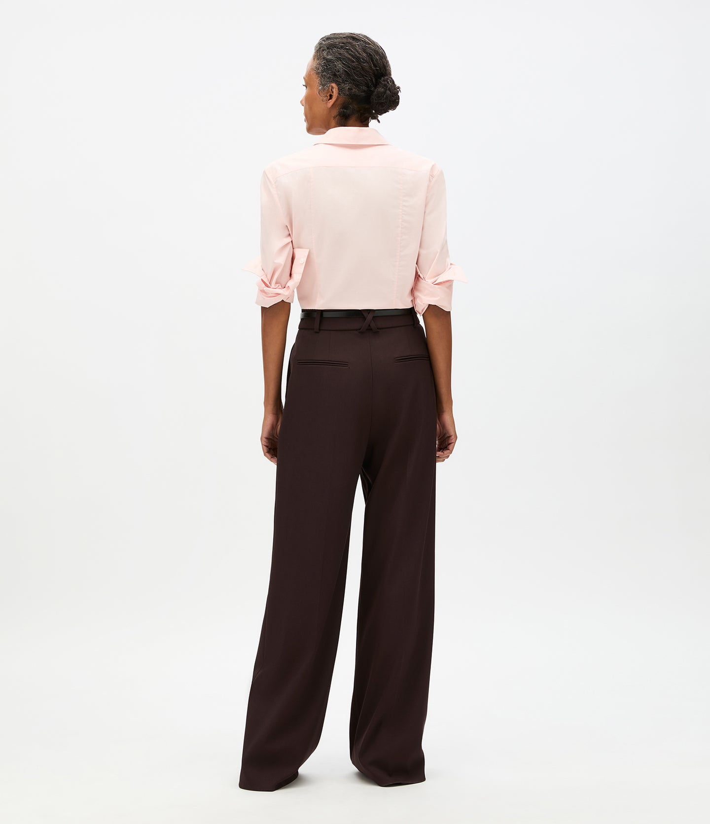 Another Tomorrow Fitted Blouse in Lotus Pink – Cotton Women's Top