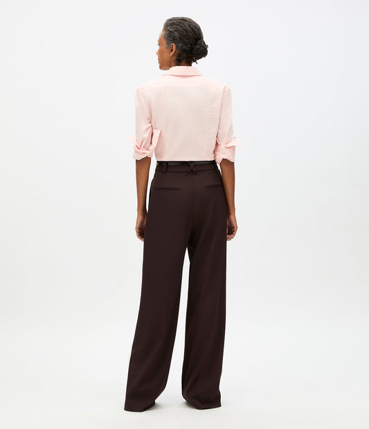 Another Tomorrow Fitted Blouse in Lotus Pink – Cotton Women's Top