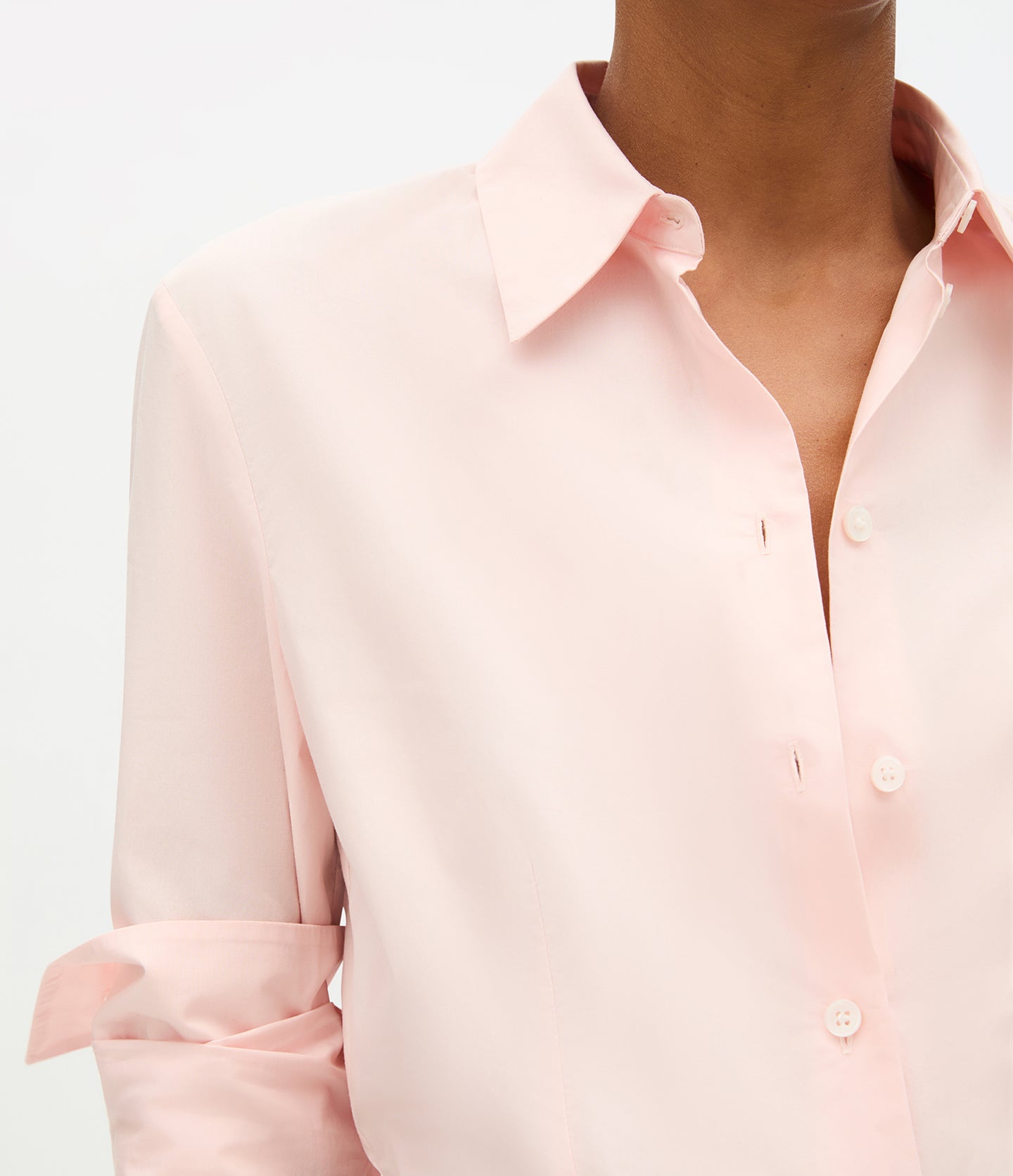 Another Tomorrow Fitted Blouse in Lotus Pink – Cotton Women's Top