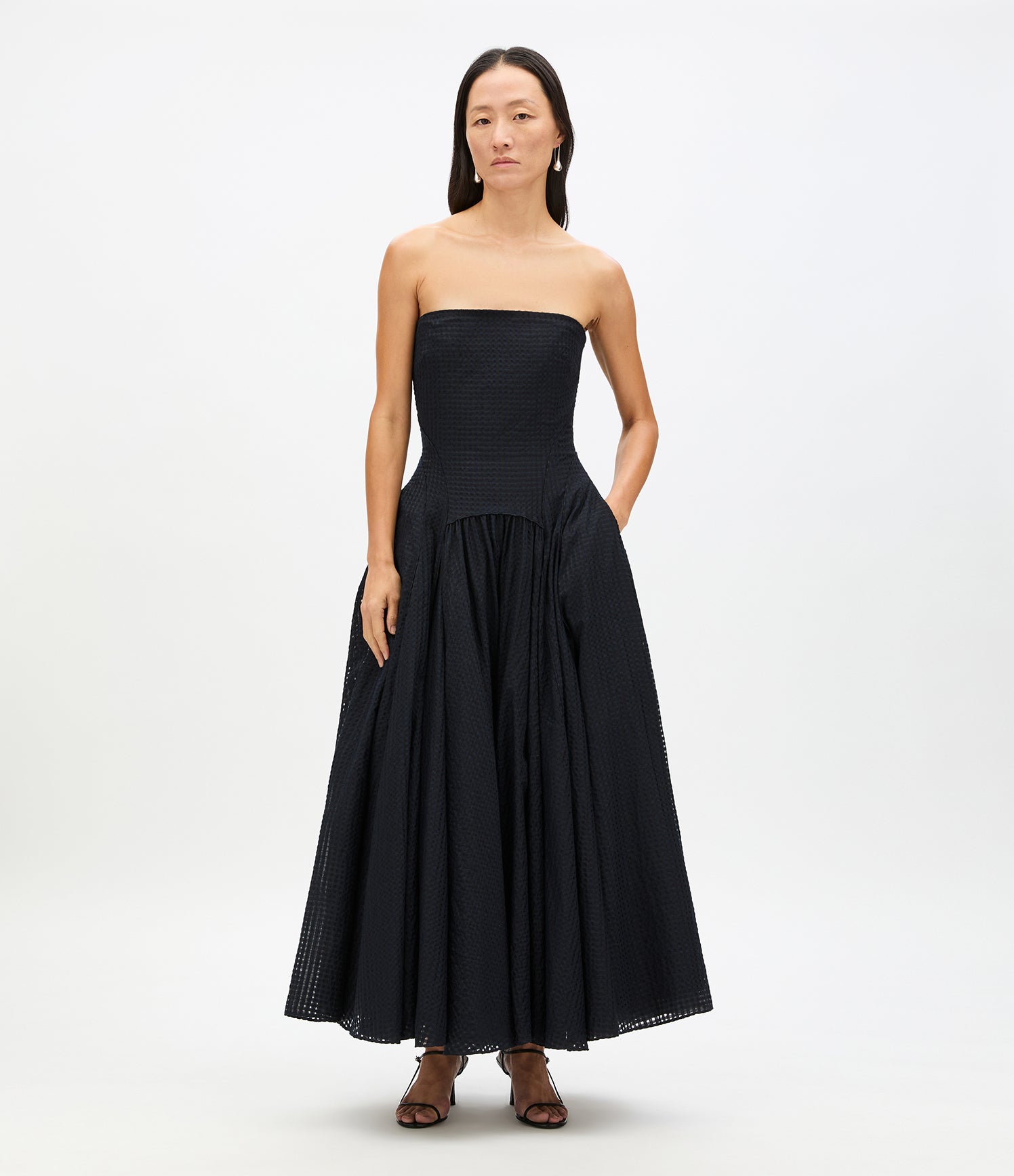 formal gingham dress Dixon Maxi Dress - Black Cream Gingham