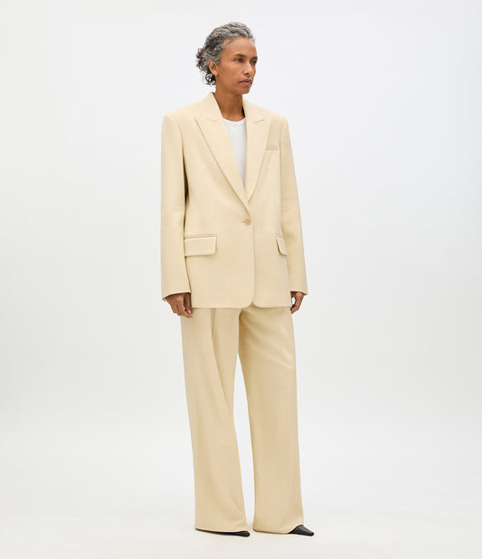 Another Tomorrow Oversized Tailored Jacket in Sand – Cotton Women's Jacket