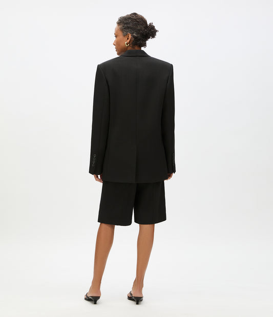 Another Tomorrow Oversized Tailored Jacket in Black – Cotton Women's Jacket