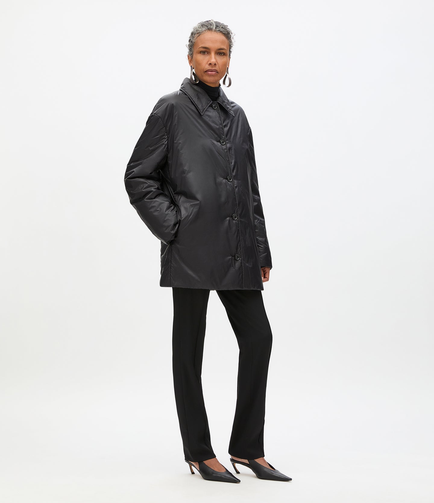 Padded Balmacaan | Black