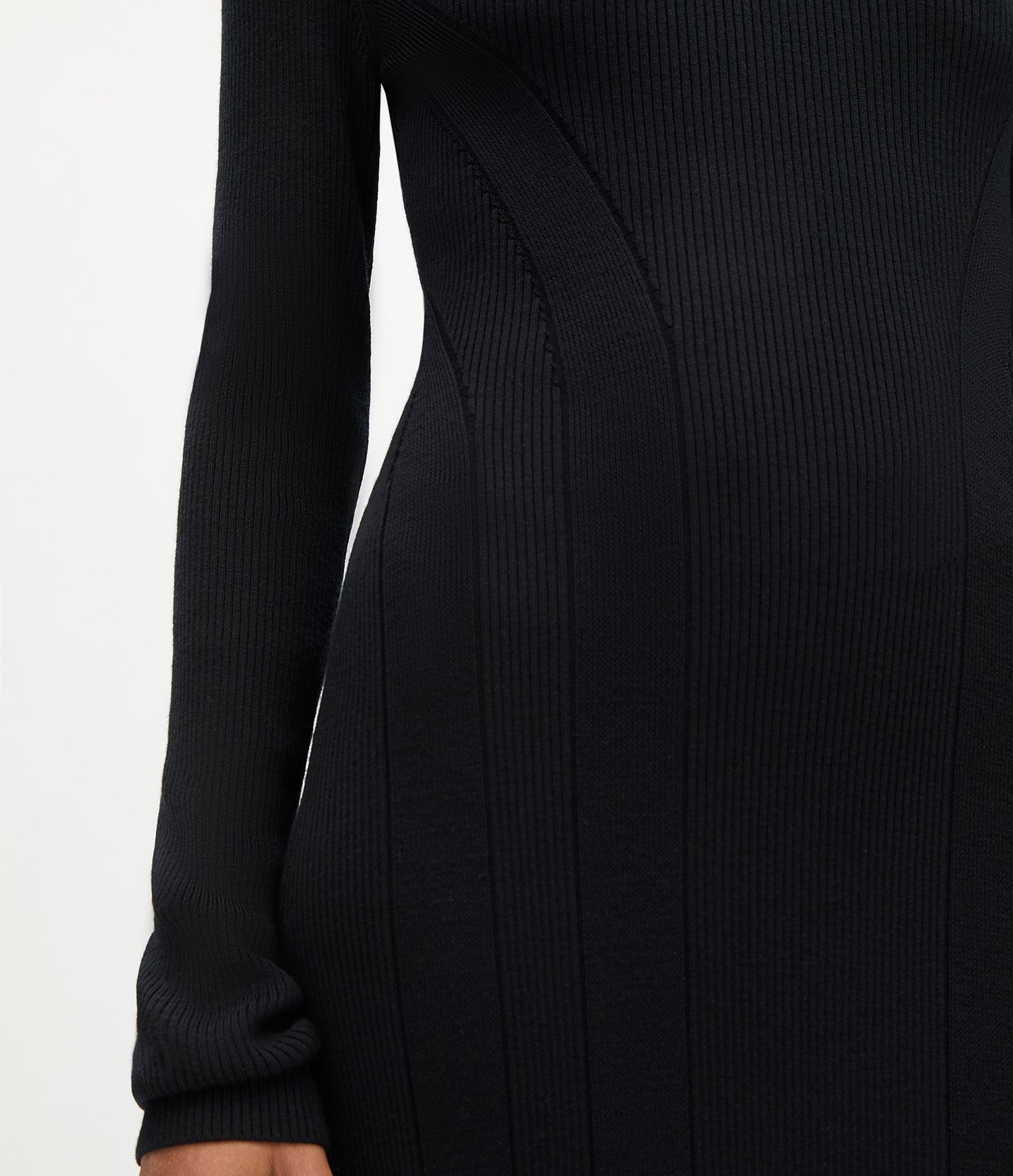 Another Tomorrow Rib Knit Dress in Black – Wool Women's Dress