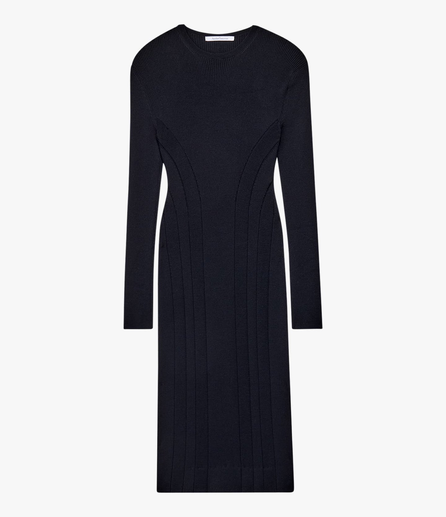 Another Tomorrow Rib Knit Dress in Black – Wool Women's Dress